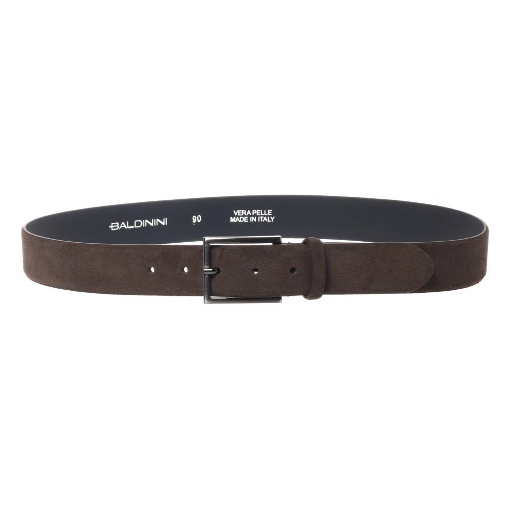 Baldinini Men's Brown Suede Belt - Belts - 120 Cm - Accessories