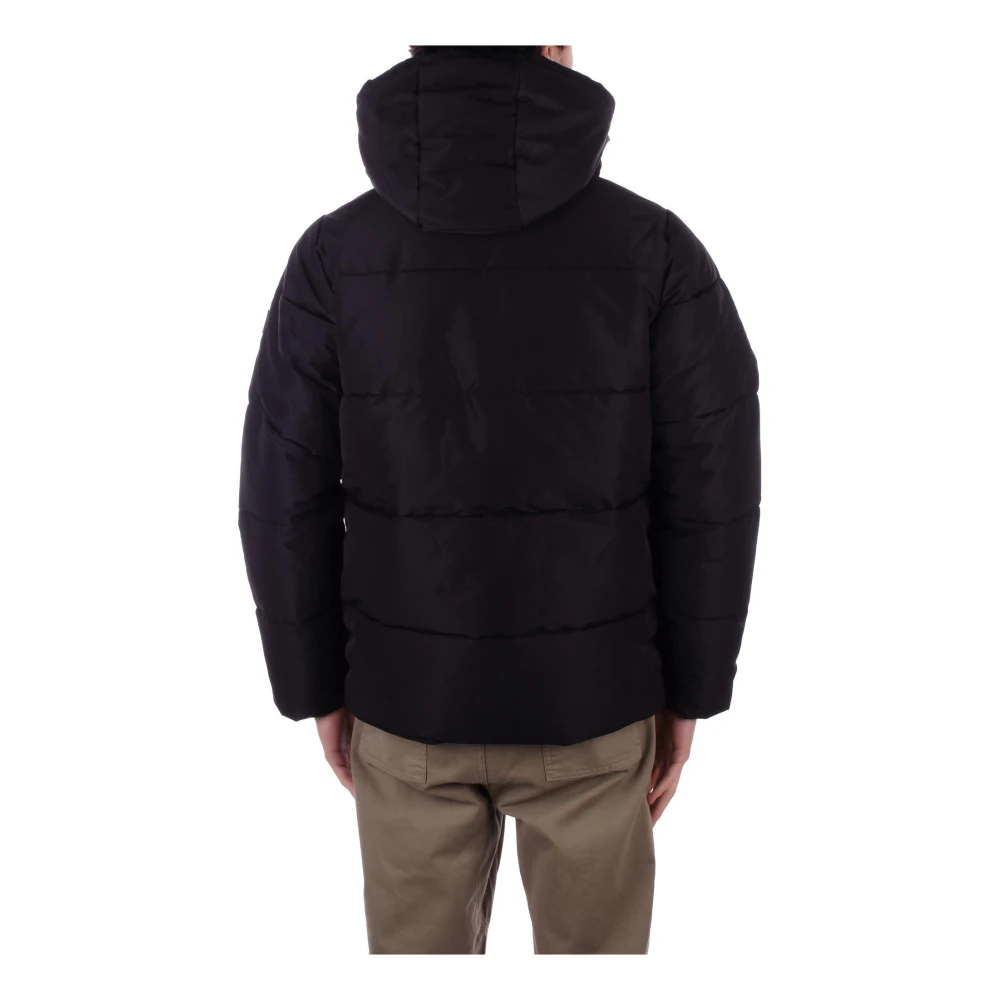 Only & Sons Zwarte jas met capuchon rits zakken Black Heren