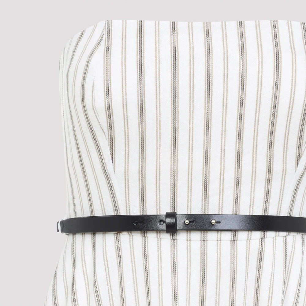 Max Mara Gestreepte Midi Jurk voor Vrouwen White Dames