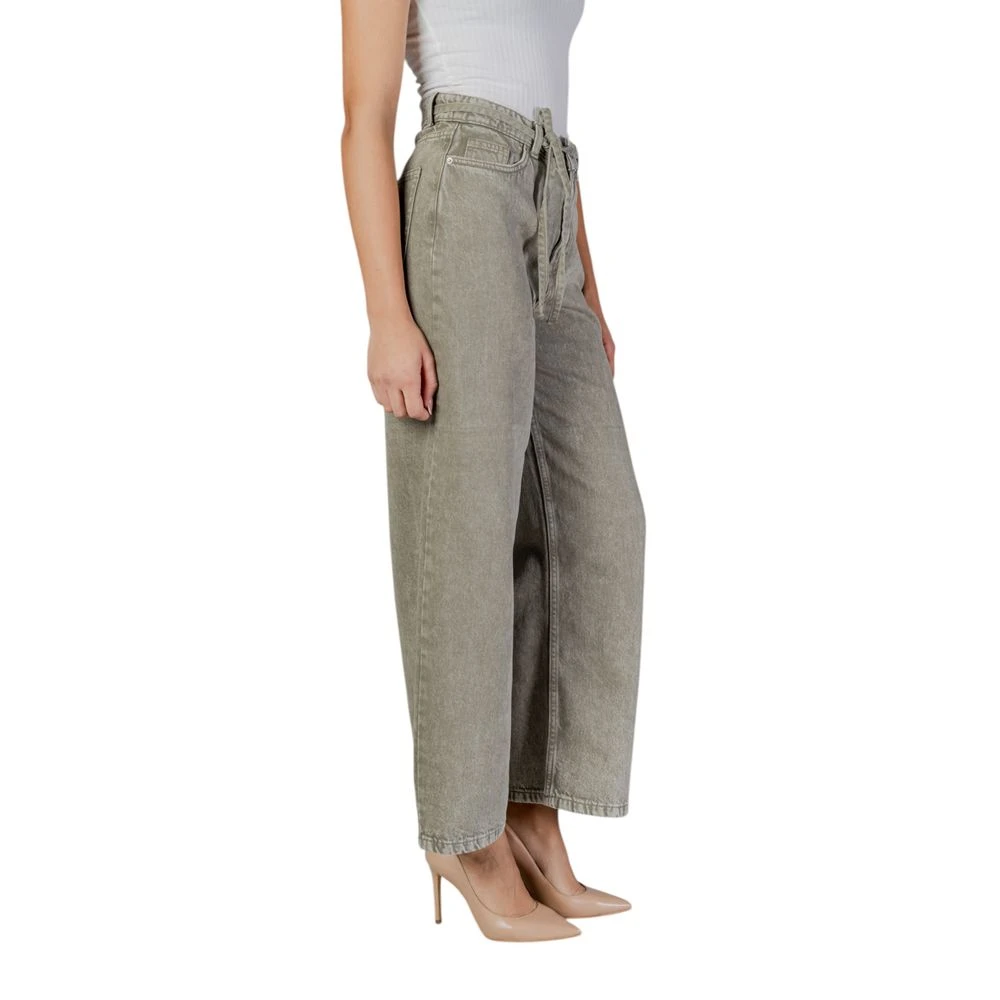 Only Groene Katoenen Jeans & Broeken Collectie Green Dames