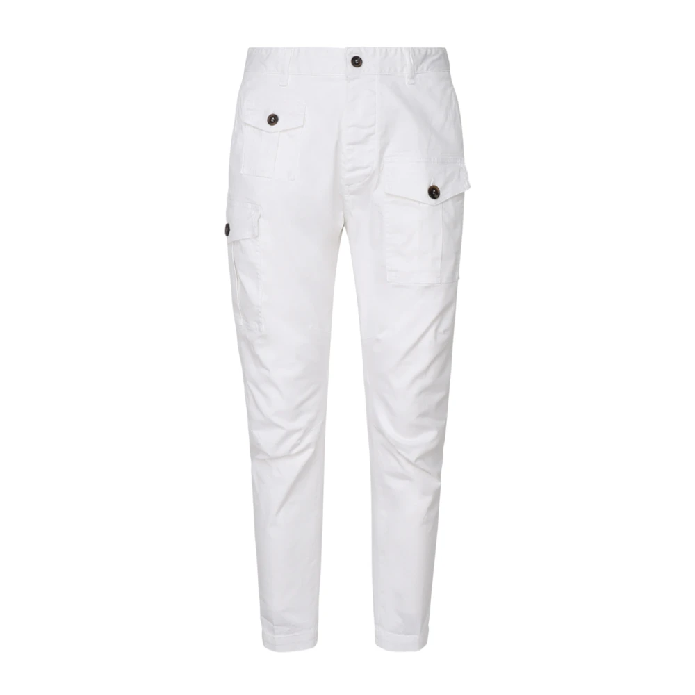 Dsquared2 Witte Katoenen Slim Fit Broek White Heren