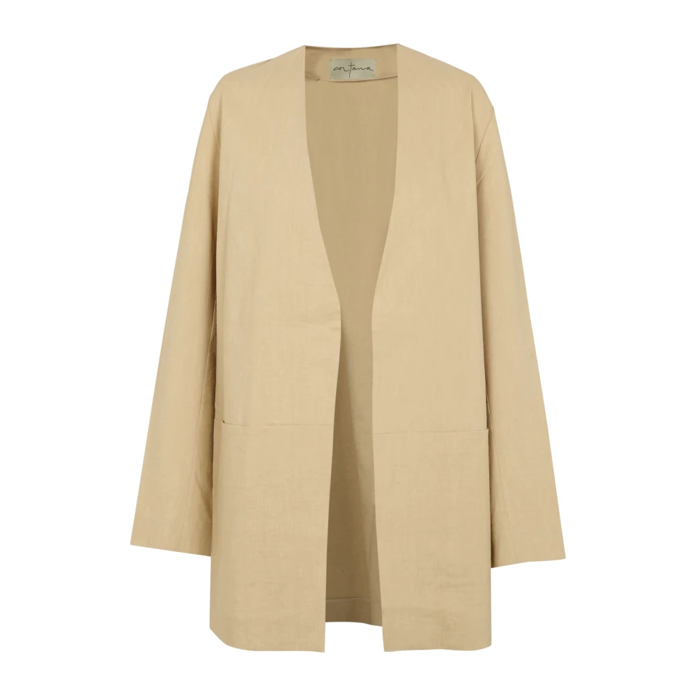 Cortana Mite beige oversized jas Beige Dames