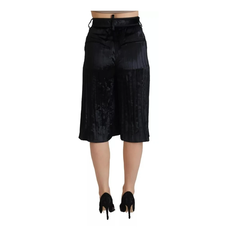 Dsquared2 Zwarte Geplooide Zijden Culottes Black Dames