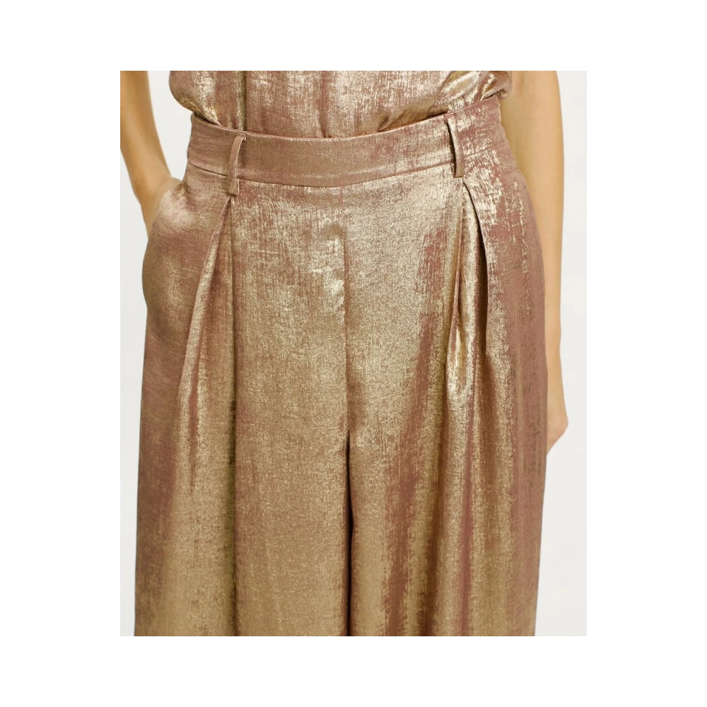Momoni Wijde Roze Broek Yellow Dames