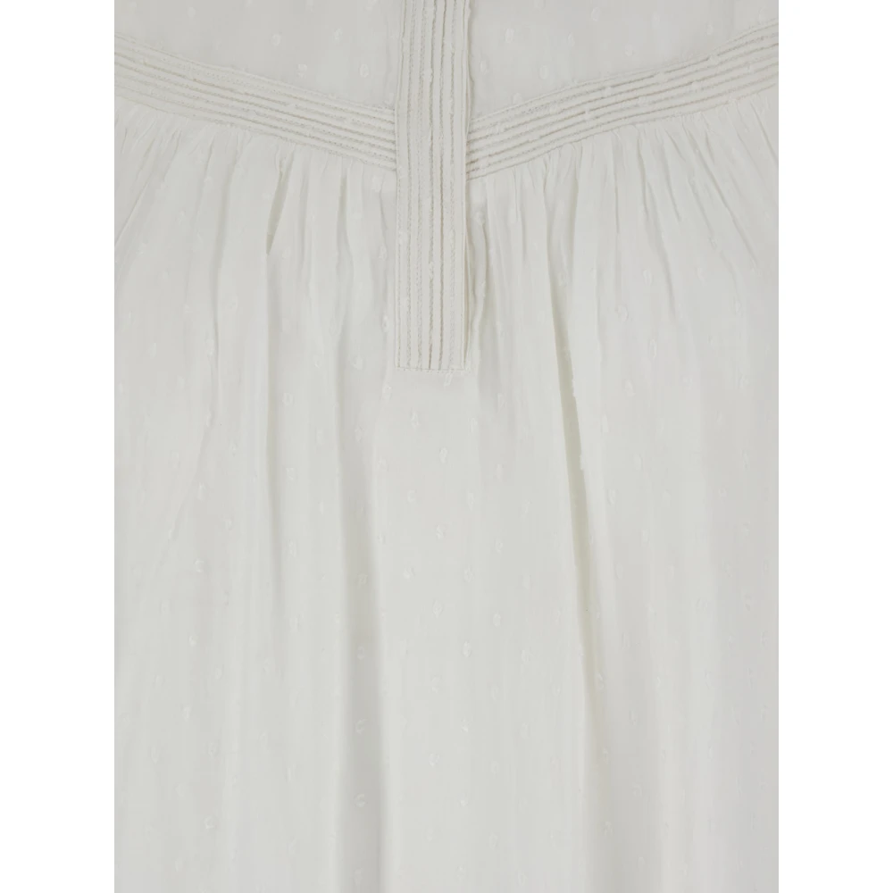 BA&SH Witte blouse met ruches en knopen aan de voorkant White Dames