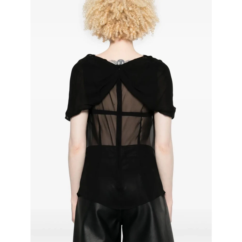 Simone Rocha Strik Detail Aansluitende Top Black Dames