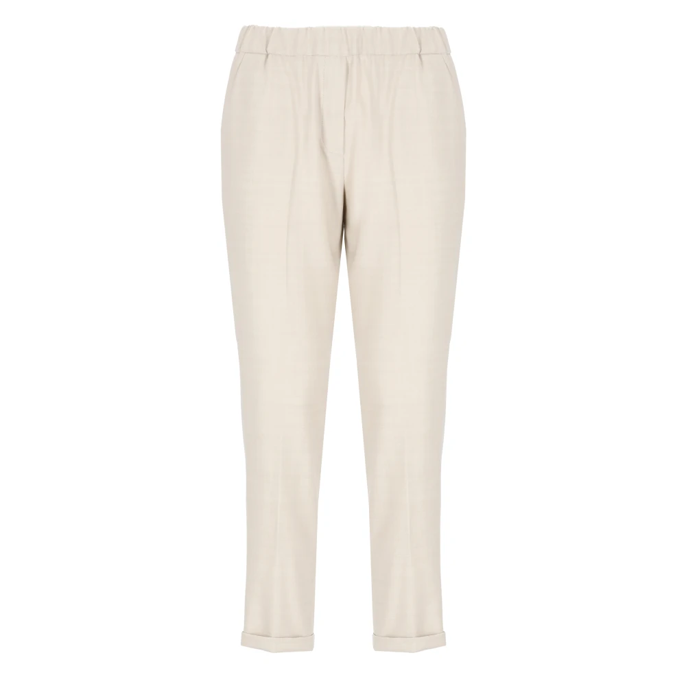 Antonelli Firenze Beige Elastische Taille Broek voor Vrouwen Beige Dames