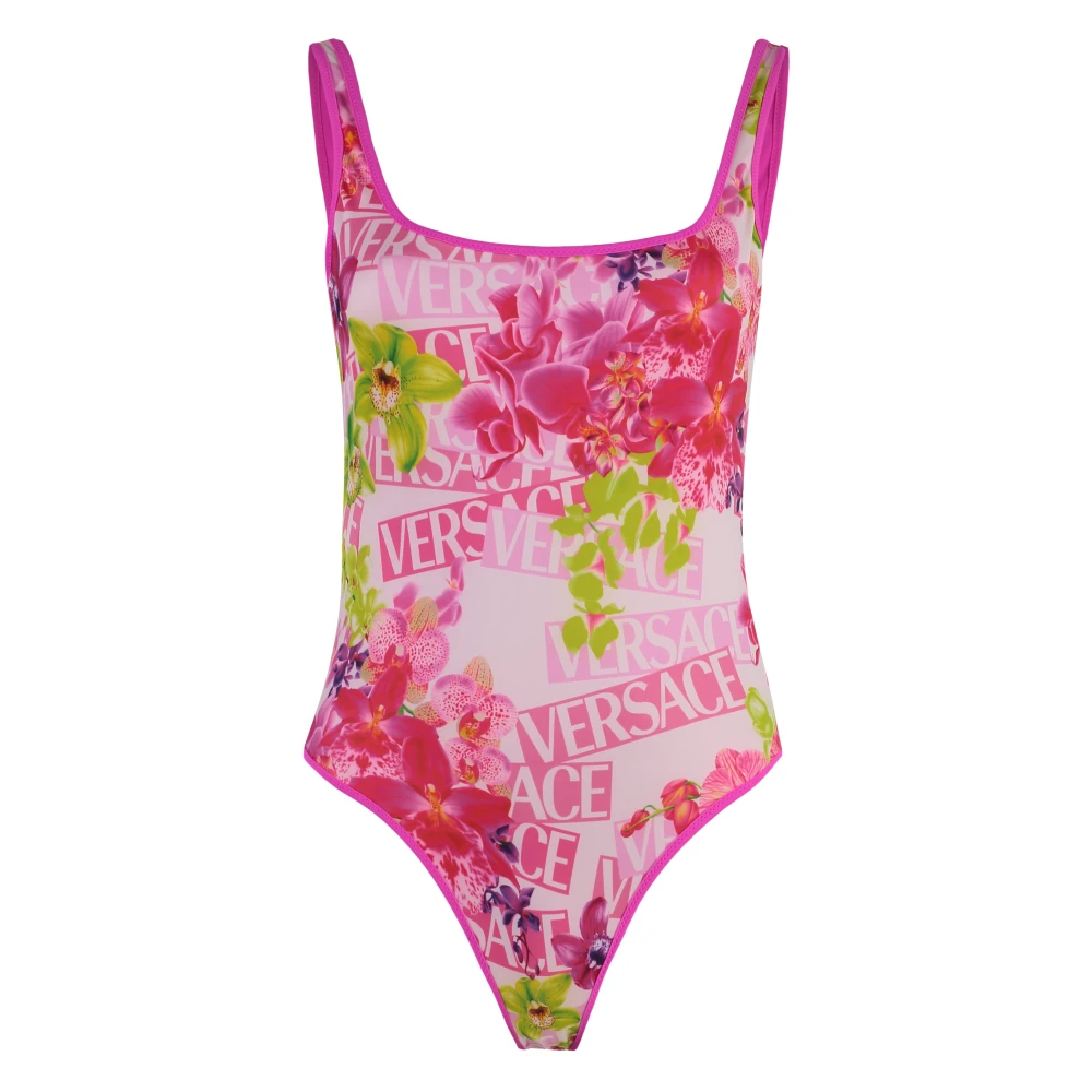 Versace Bloemen Omkeerbare Badpak Pink Dames