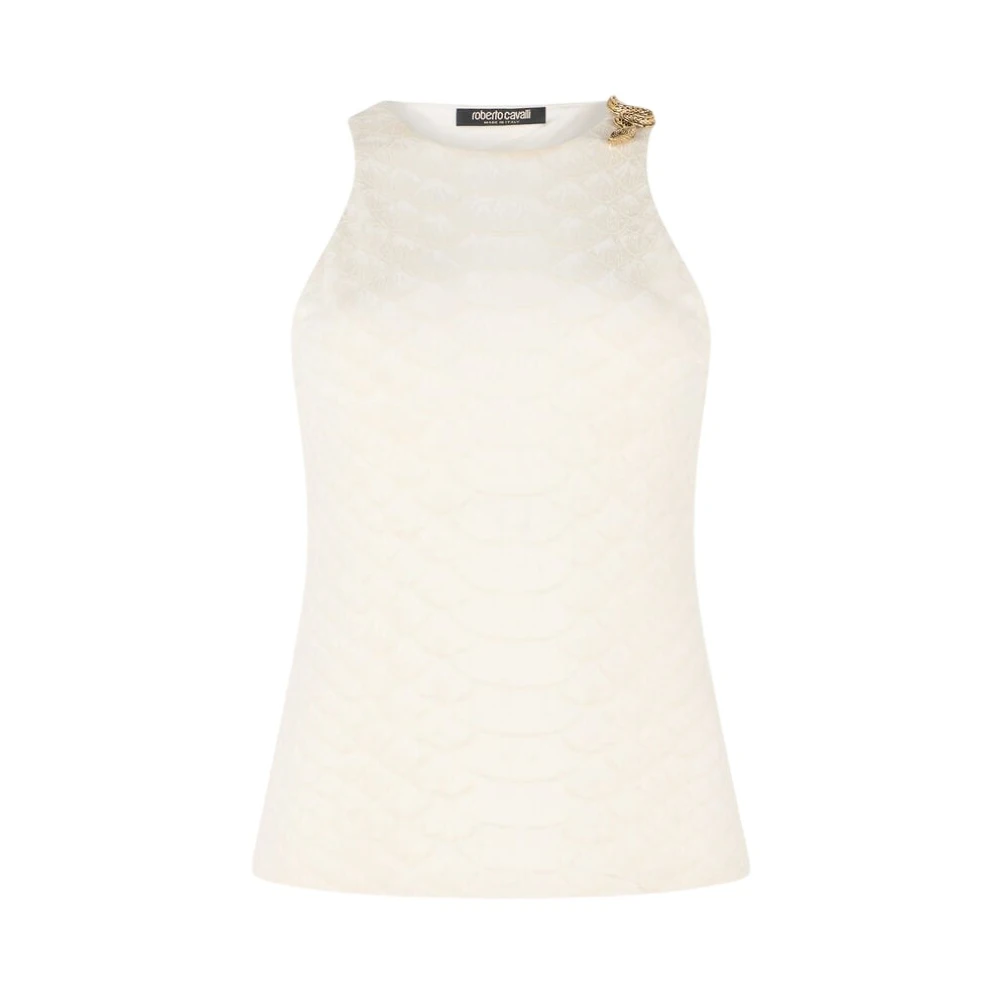 Roberto Cavalli Donna Bianco Top, L, New,