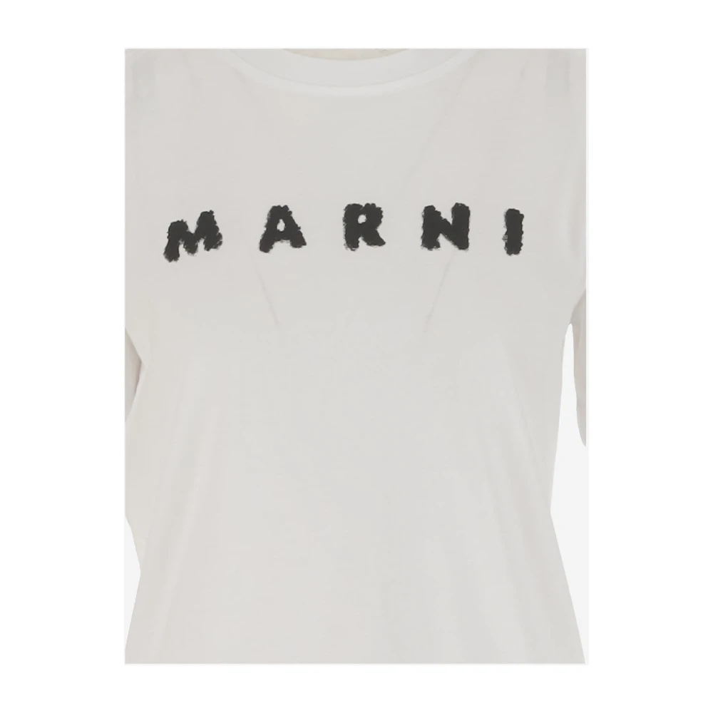 Marni Korte mouw Crewneck T-shirts en Polos White Dames