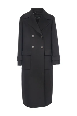Ulltrenchcoat med quiltad rygg