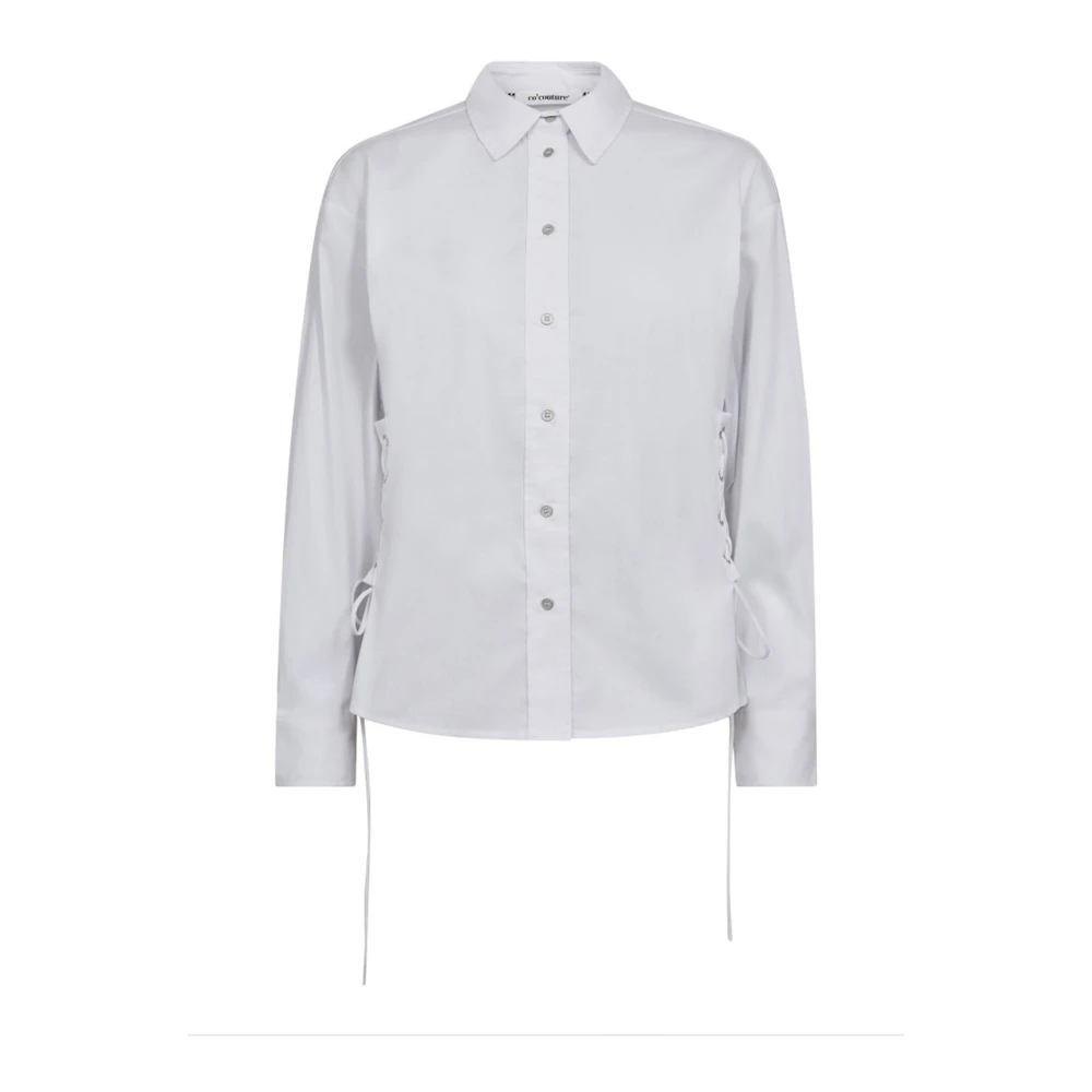 Co'couture Women's White Shirts, Xl, Eyelet Tie Shirt Blouse