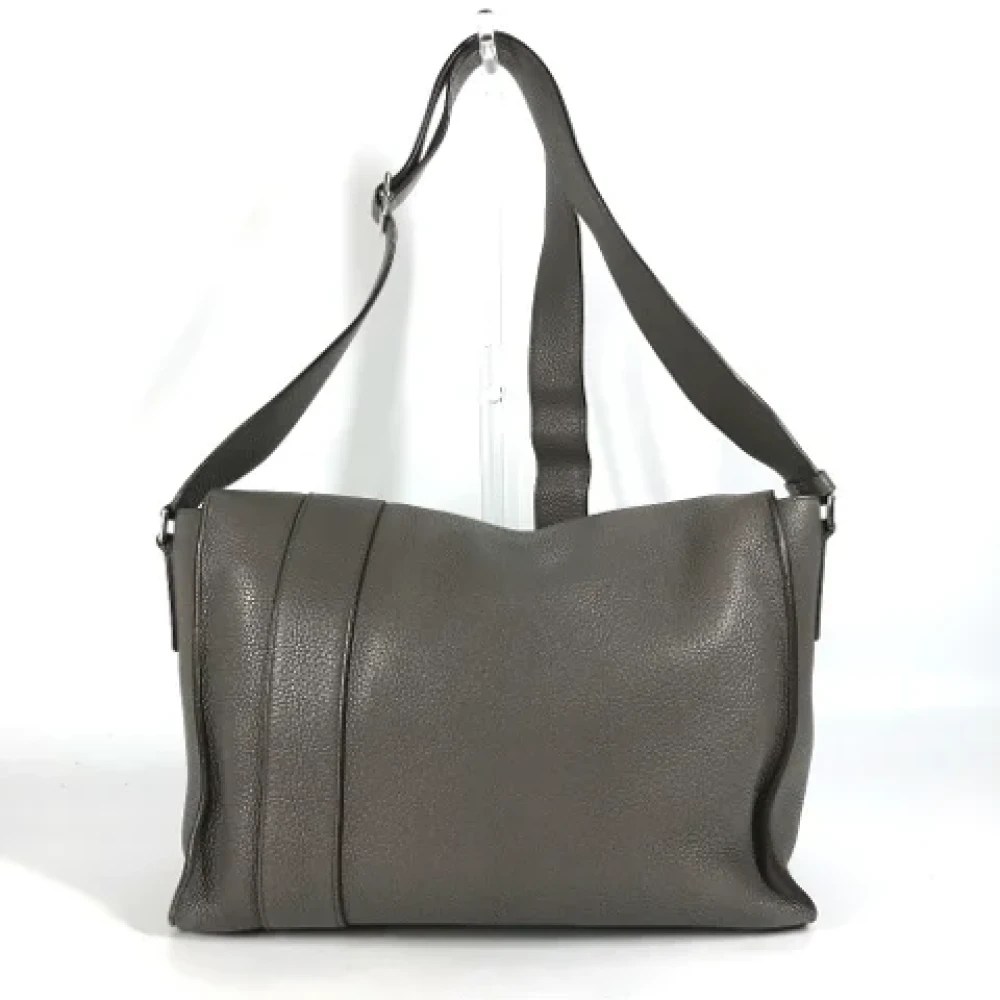 Hermès Vintage Pre-owned Leather crossbody-bags Gray Dames