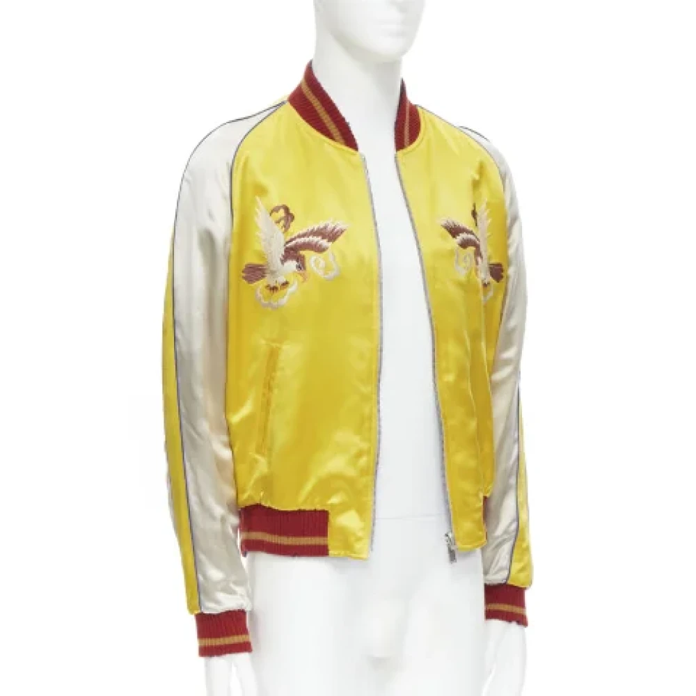Saint Laurent Vintage Pre-owned Satin outerwear Yellow Dames