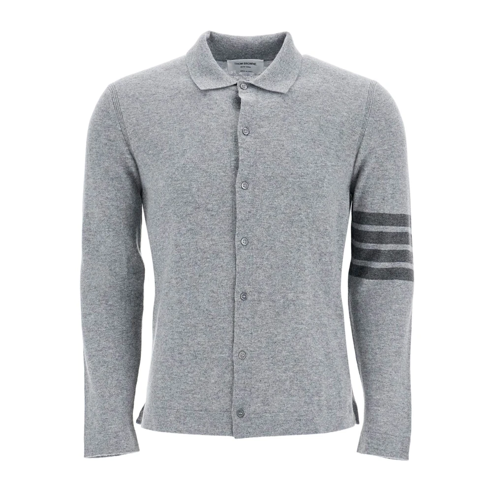 Thom Browne Kasjmier Vest met 4-Bar Detail Gray Heren