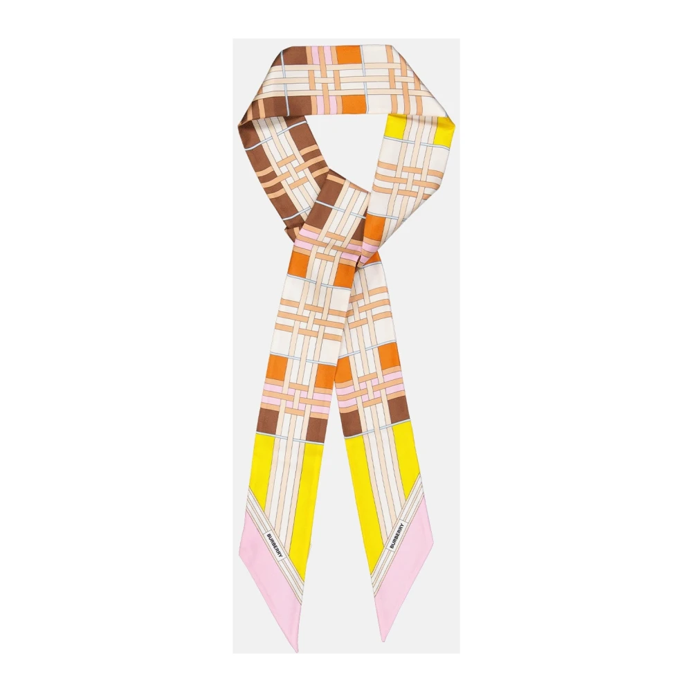 Burberry Abstract Geruit Zijden Sjaal Multicolor Dames