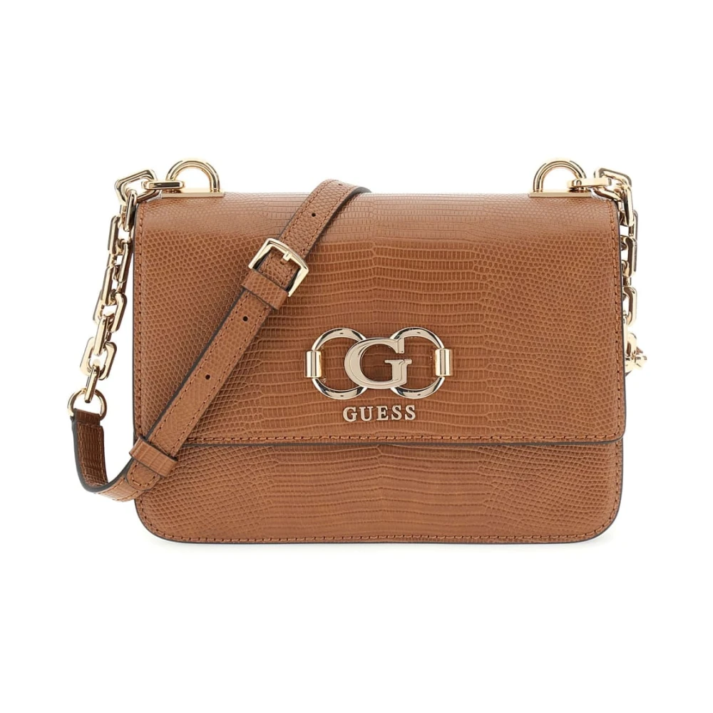 Guess Women's Brown Anadela 3 Compartment Satchel Bag Cognac