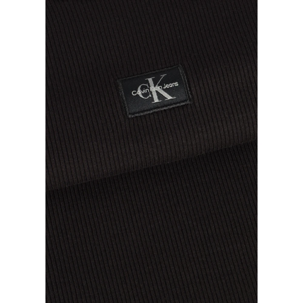 Calvin Klein Zwarte Rib Tank Top Trendy Stijl Black Dames