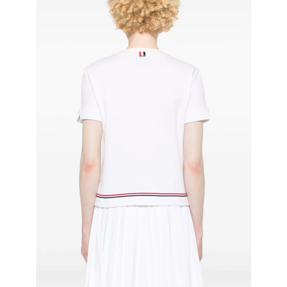 Thom Browne Witte T-shirts en Polo's met RWB Streep White Dames