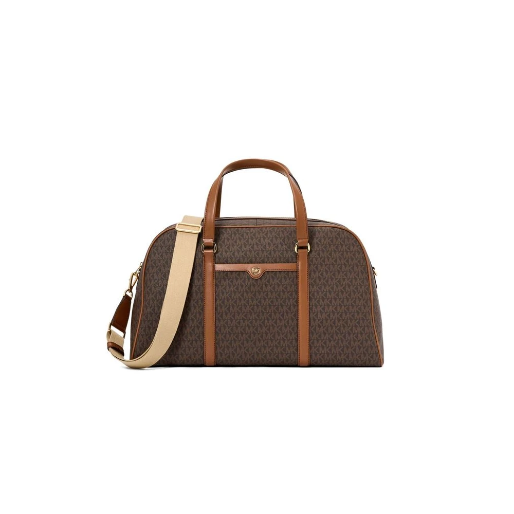 Michael Kors Brown Weekend Bags, Female, One Size, Jet Set Travel Extra-Large Signature Logo Weekender Bag