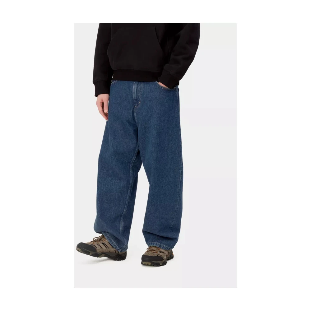 Carhartt WIP Ruimvallende Straight Fit Denim Broek Blauw Blue Dames