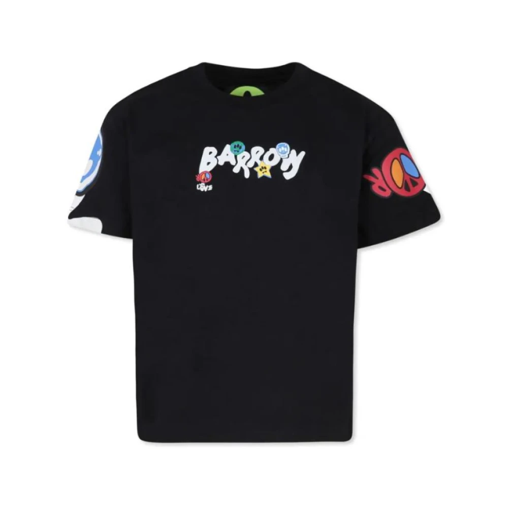 Barrow Zwart Logo Print T-shirt Black Heren