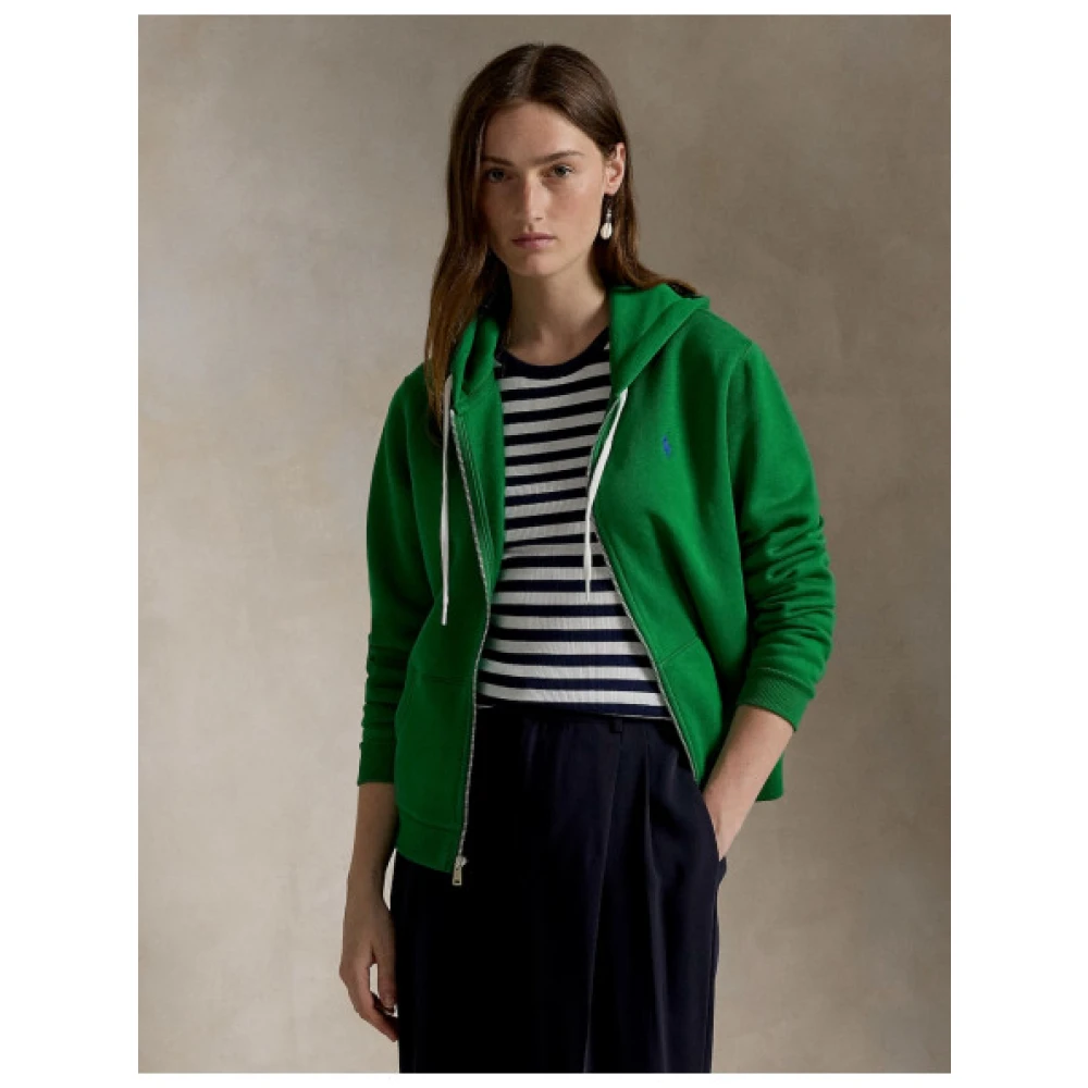 Polo Ralph Lauren Ritshoodie met katoen-polyester mix Green Dames