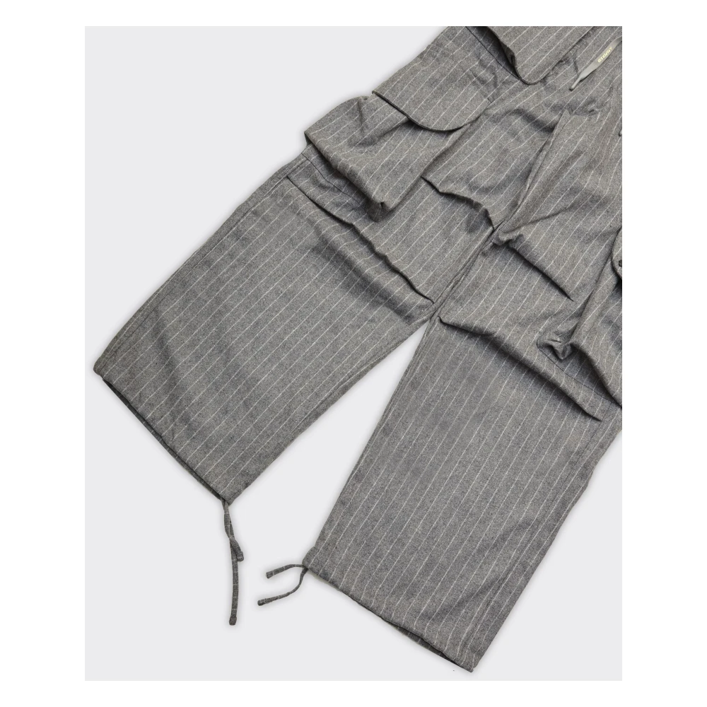 A Paper Kid Flanellen Cargo Broek in Grijs Gray Heren