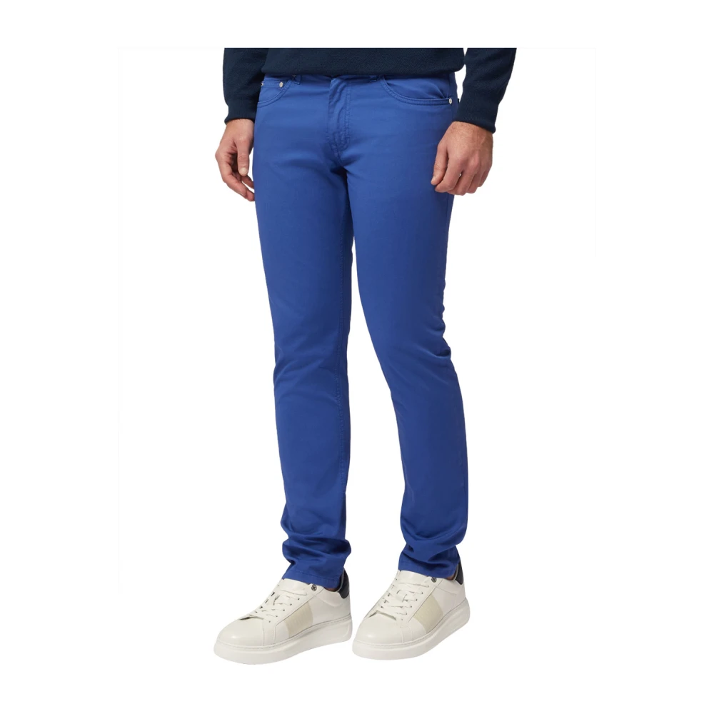 Harmont & Blaine Slim Paarse Katoenen Broek Blue Heren