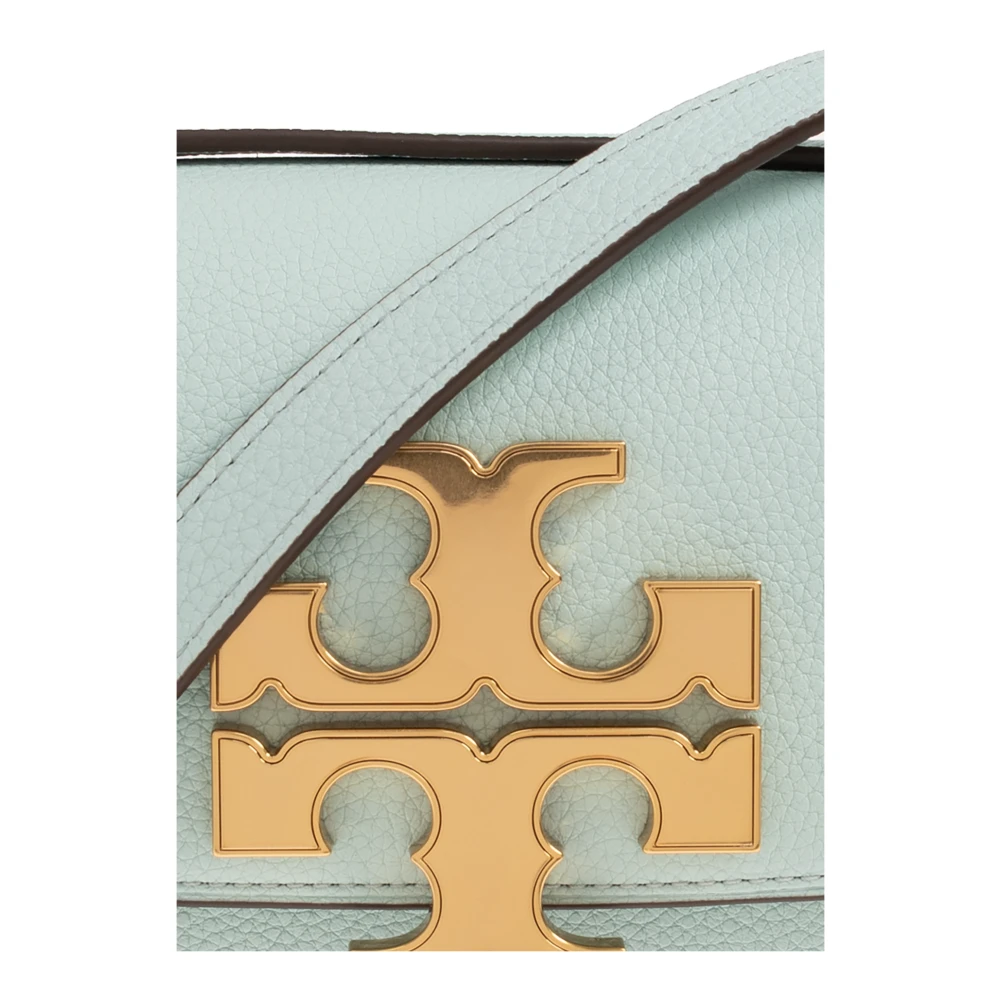 TORY BURCH Kleine leren schoudertas Blue Dames