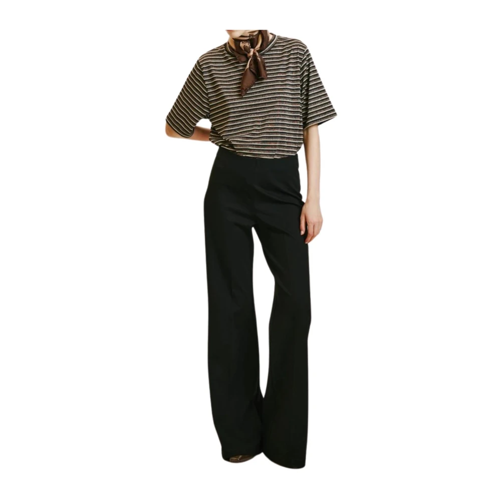 Momoni Milano Stitch Zwarte Broek Black Dames