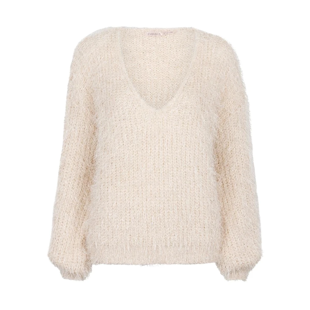 Esqualo Korte Harige Pullover Trui Biscuit Brown Dames