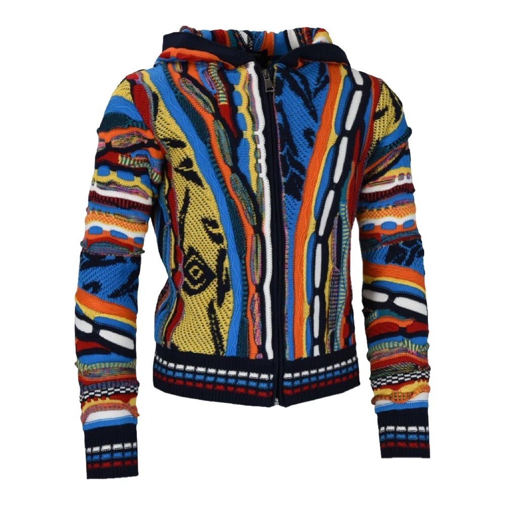 Carlo Colucci Boys Blue Kids Hooded Knit Cardigan Castriotta - Kids Sweatshirts - 9 Y - Kids