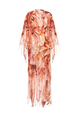 fjadertryck-kaftan-klanning-orange