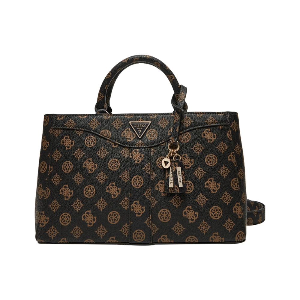 Guess Women's Golden Elegant Mocha Handbag With Details