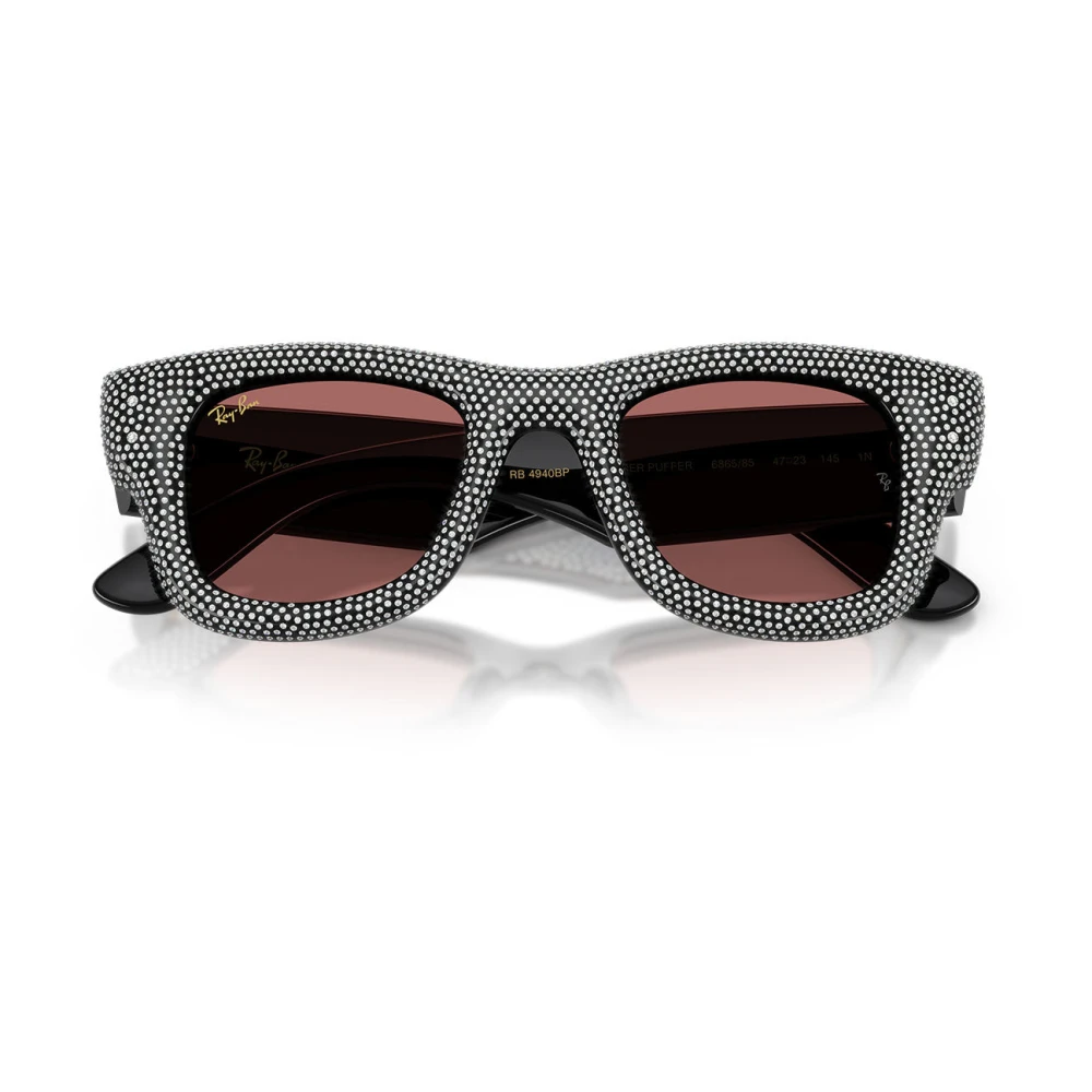 Ray-Ban Unisex Sunglass Wayfarer Puffer Crystal Pavè Edition - Frame color: Black, Lens color: Dark Violet - Image 4