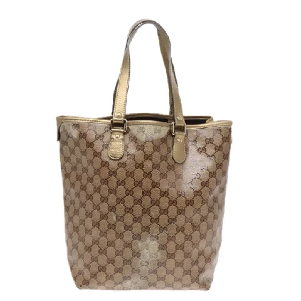 Gucci Vintage Pre-owned Coated canvas gucci-bags Beige Dames