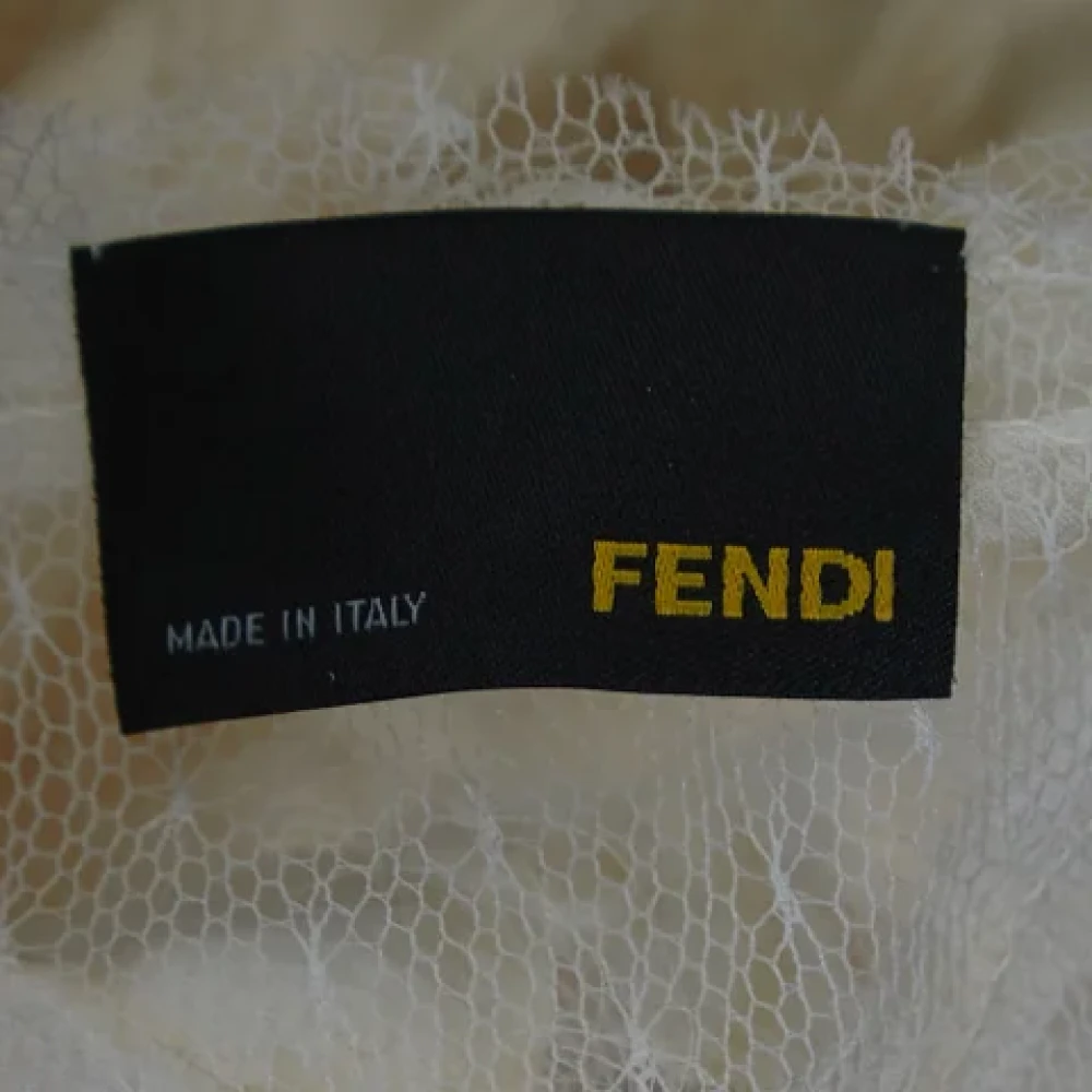 Fendi Vintage Pre-owned Tulle tops Beige Dames