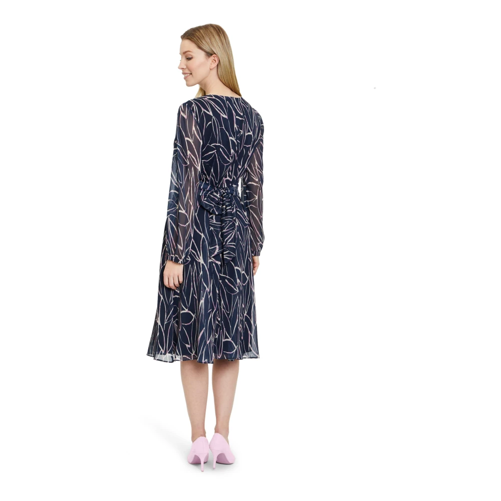 Betty & Co Chiffon Jurk Lange Mouw Multicolor Dames