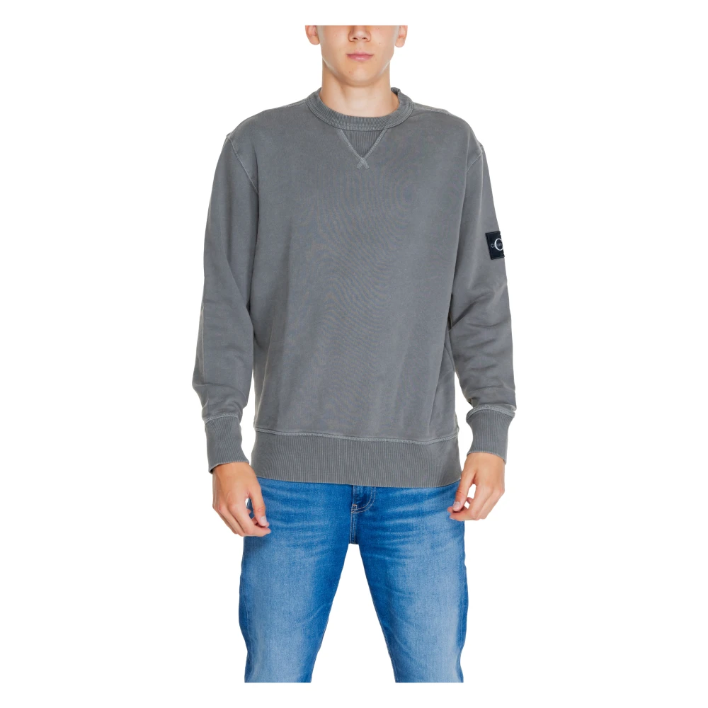 Calvin Klein Jeans Badge Crew Sweatshirt Gray Heren