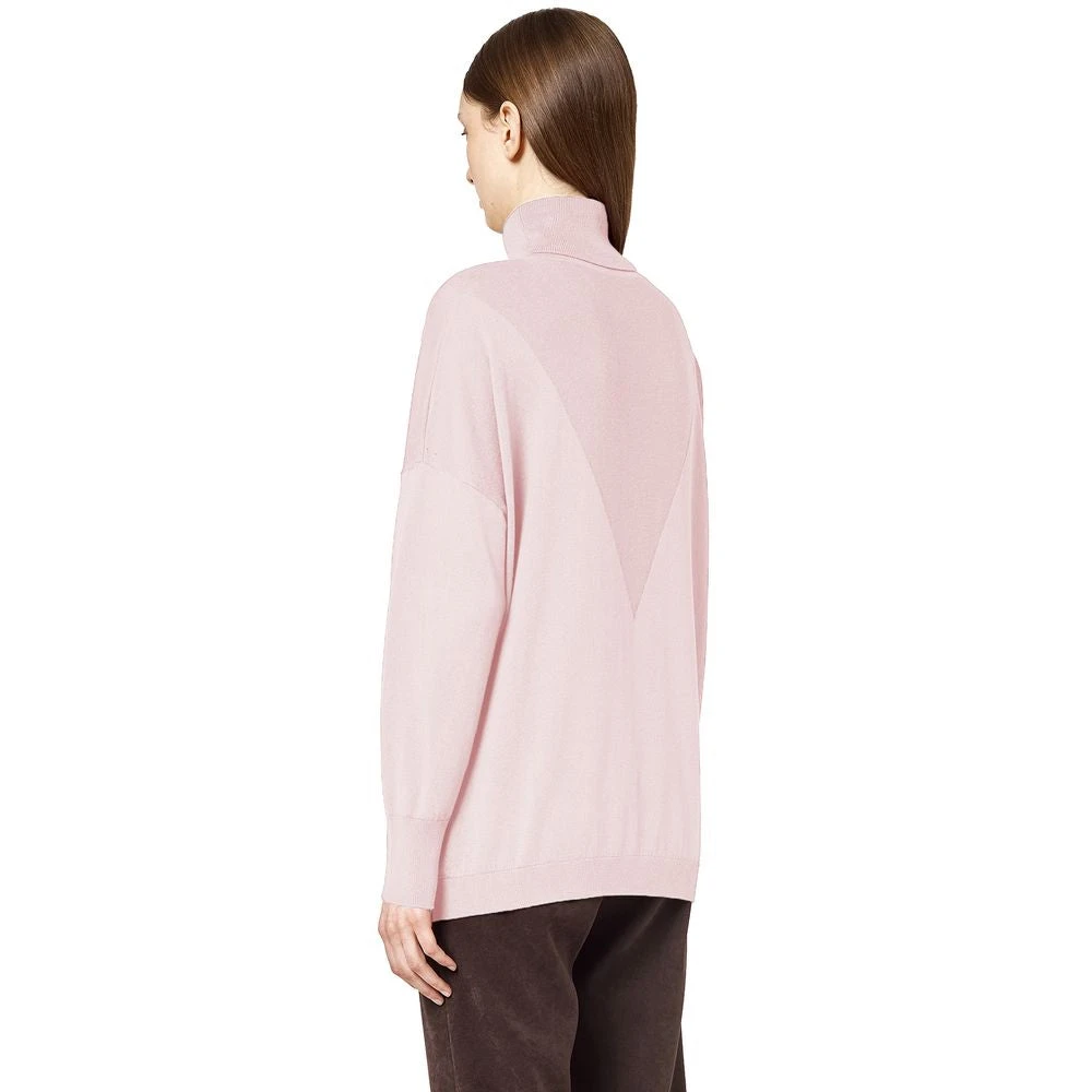 Alpha Studio Zijde Kasjmier Intarsia Coltrui Trui Pink Dames