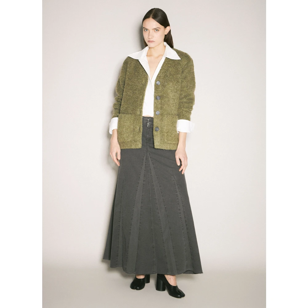 Our Legacy Gezellige Fuzzy Cardigan Sweater Green Dames