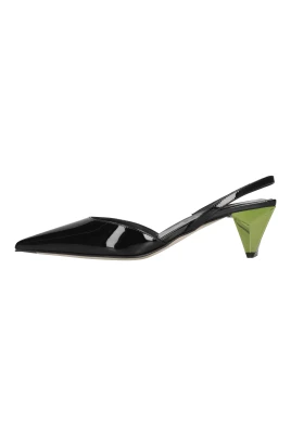 Patentläder Slingback Pumps