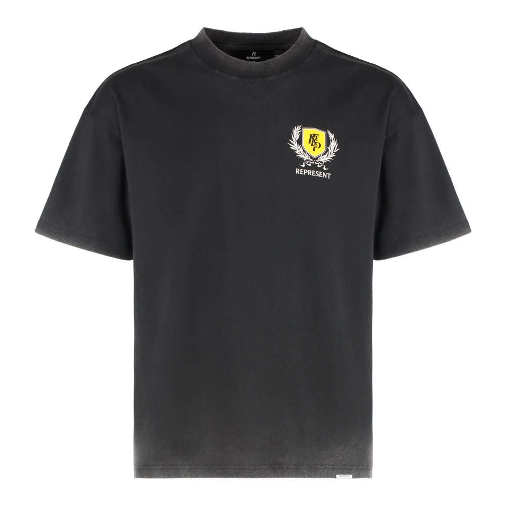 Represent Men's Black Cotton Crew-Neck T-Shirt