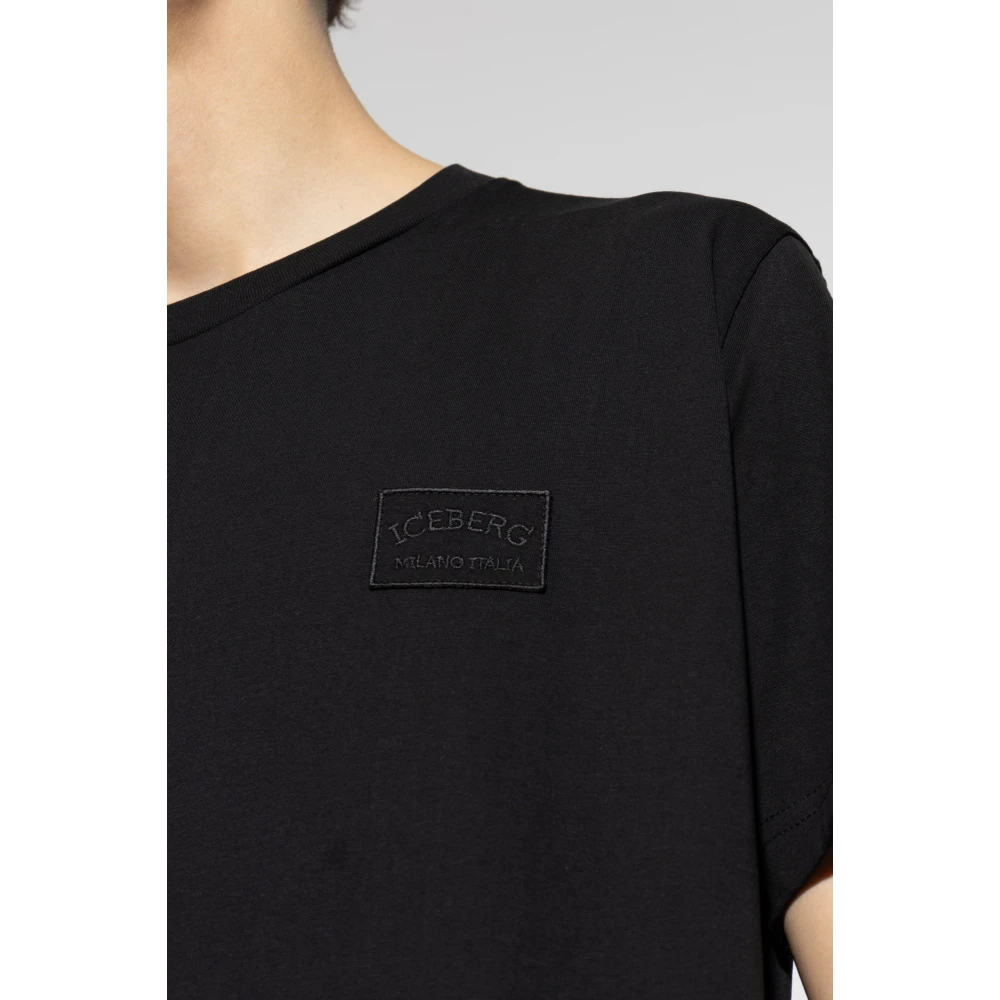 Iceberg T-shirt met logo Black Heren