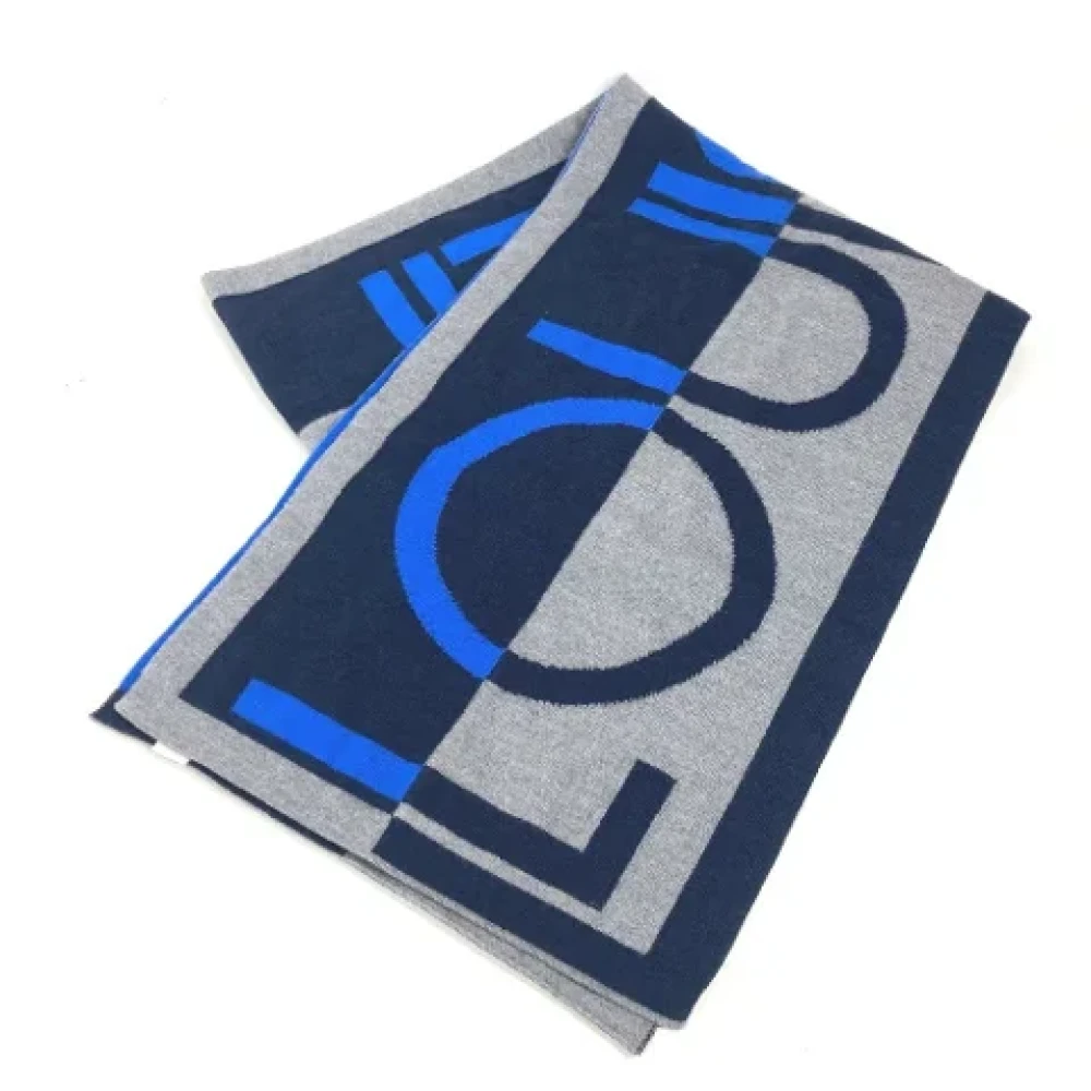 Louis Vuitton Vintage Pre-owned Wool scarves Blue Dames