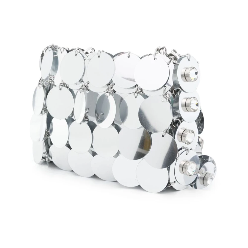 Paco Rabanne Schoudertas met kettingband en magneetsluiting Gray Dames