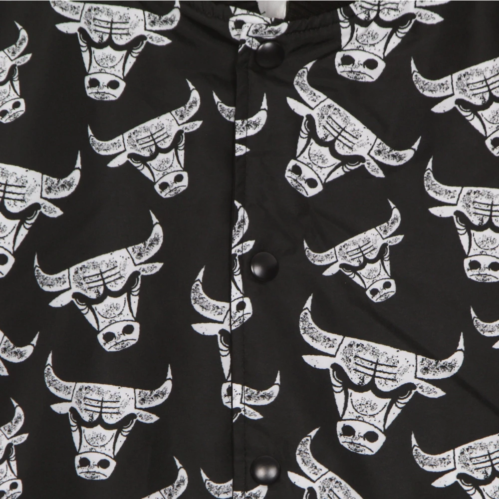 new era Chicago Bulls All Over Print Bomber Jacket Black Heren