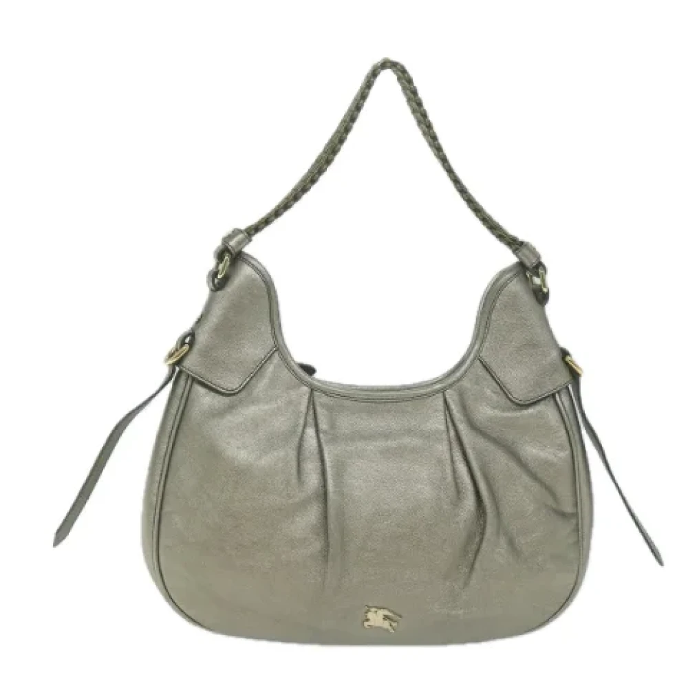 Burberry Vintage Pre-owned Leather shoulder-bags Gray Dames
