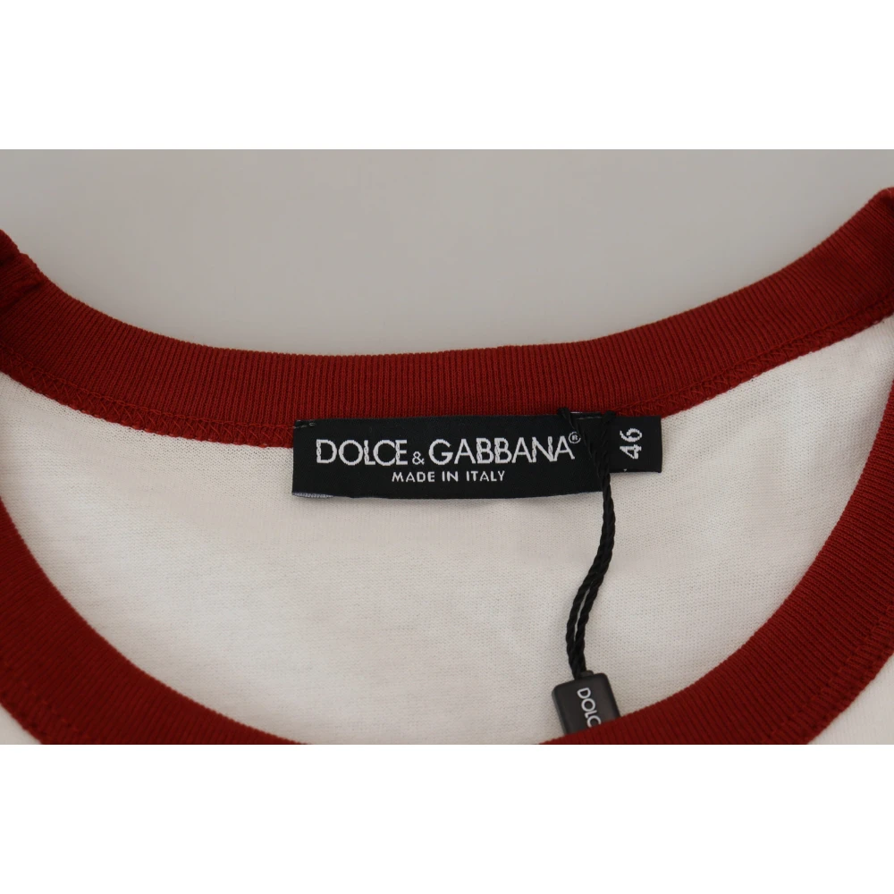 Dolce & Gabbana Elegante witte katoenen T-shirt White Heren